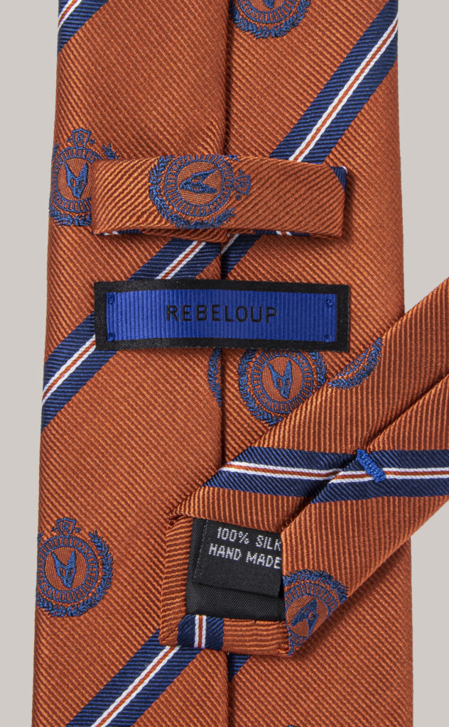 Orange Repp Stripe Silk Tie – Rebeloup
